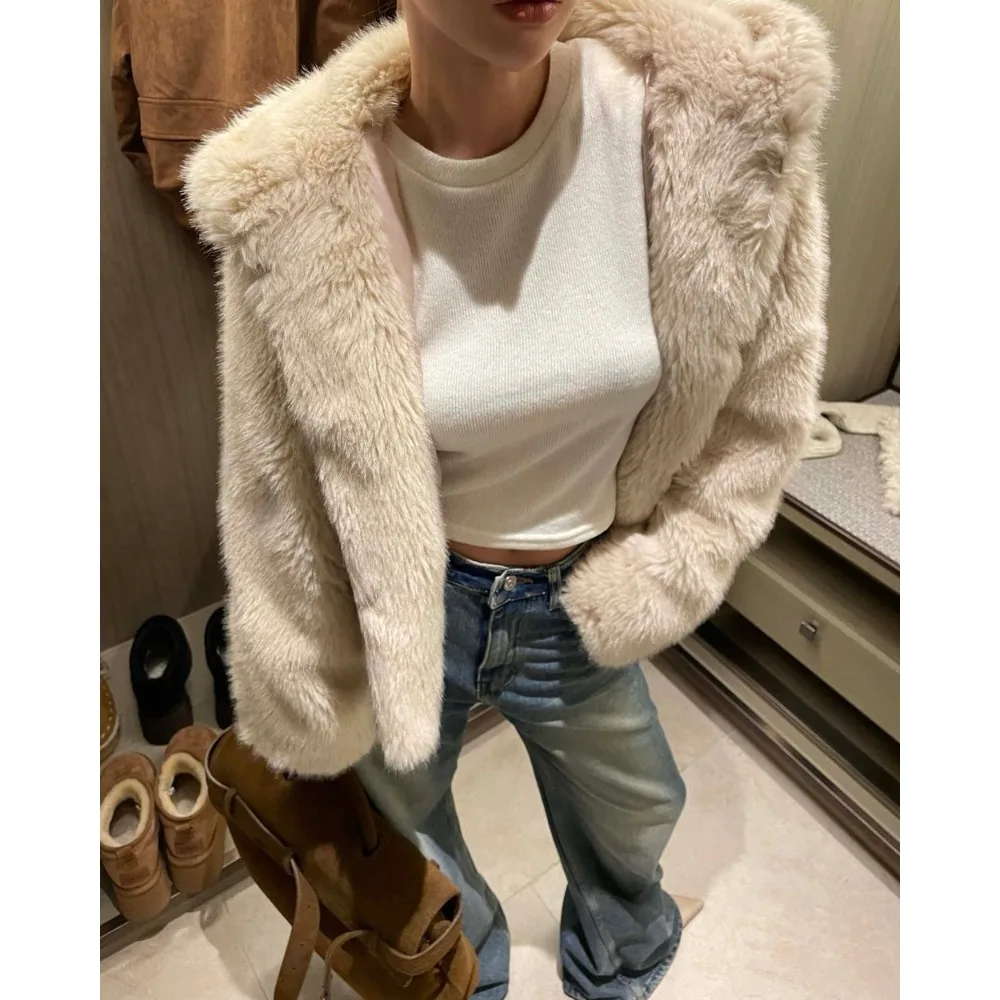 

Женское шикарное повседневное длинное шерстяное пальто из искусственного меха све, осенне-зимний теплый топ с капюшоном, модная универсальная морозостойкая верхняя одежда