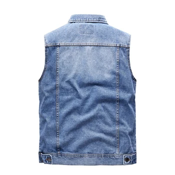Spring Summer Men's Denim Vests Fashion Turn-Down Collar Cotton Jean Sleeveless Jackets Man Retro Streetwear Party Waistcoats 4
