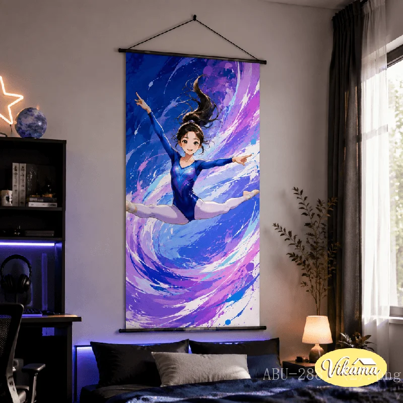 VIKAMA Sport Anime Boy Tapestry Wall Hanging Track Field High Jump Competition Youth Wall Art Decor for Bedroom Dorm Home