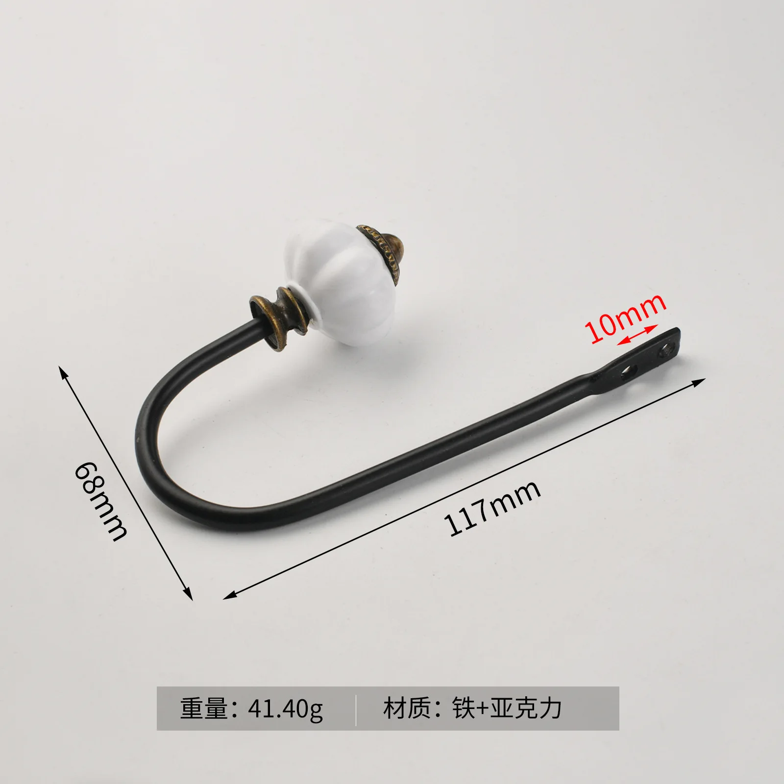 Crochet Simple en Fer Forgé D.lique pour Mur-Rideau en Clip en Forme de U