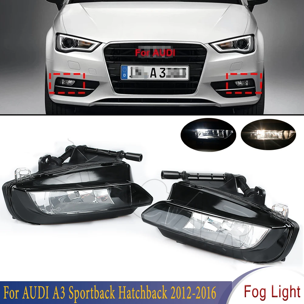 LED Halogen Fog Light Front Bumper Light For AUDI A3 Sportback Hatchback 2012 2013 2014 2015 2016 8V0941699C 8V0941700C