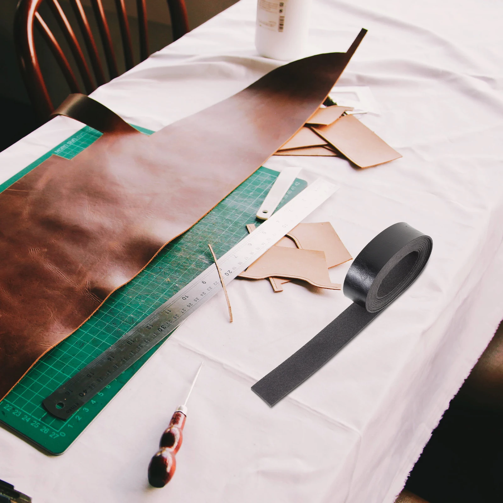 

1 Roll Pu Strip 5M Long Diy Craft Material For Handbags Wallets Bracelets Faux Strap For