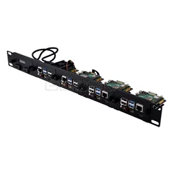 1U Rackmount Steel Bracket Kit for Raspberry Pi 5 19 Inch 4 Slots M.2 NVMe SSD 2230/2242/2260/2280