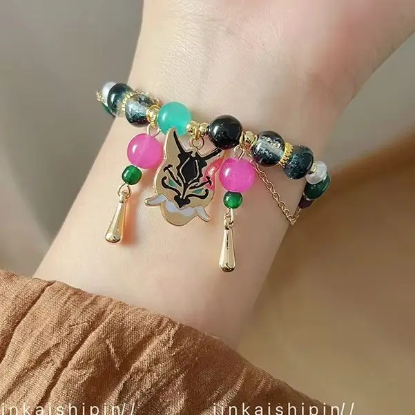 Game Genshin Impact Xiao Cosplay Bracelet Unisex Beads Chain Pendant Bracelets Women Jewelry Accessories Christmas Gift