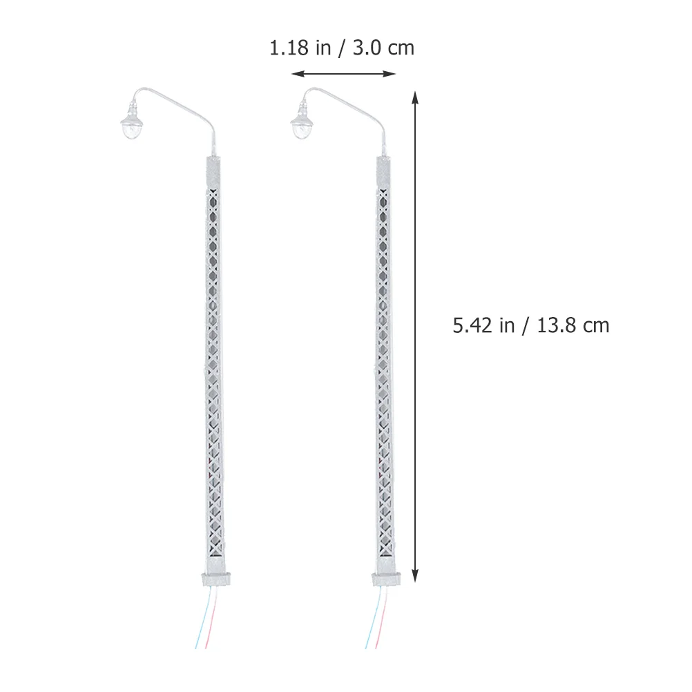 Model lampu kereta api, 2 buah ornamen lanskap mikro lampu sinyal kereta api Model pemandangan Mini simulasi rumah mainan simulasi