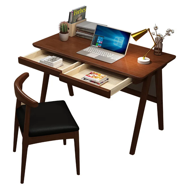 

Nordic solid wood computer desk office student writing bedroom modern simple small apartment