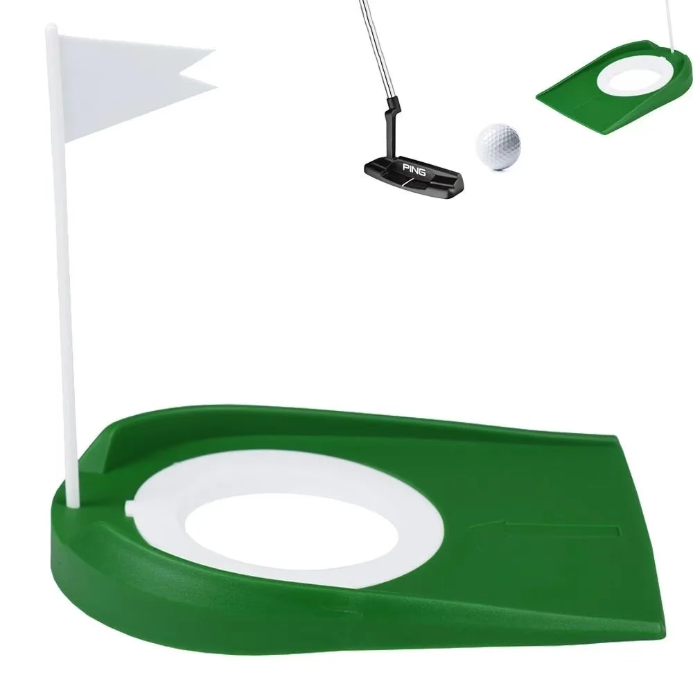 Indoor Golf Putting Trainer With Hole Flag Putter Green Practice Aid Home Yard Outdoor Training Aid Adjustable Hole