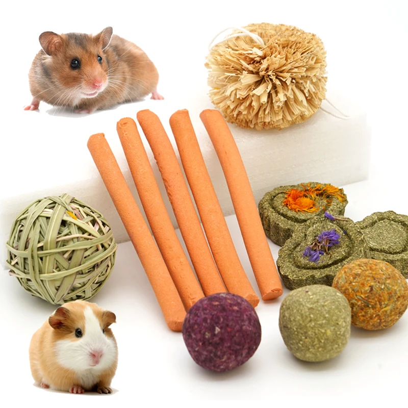 Small Animal Natural Food Chew Toys lollipops apple wood sticks For Guinea Pig Rabbit Hamster Teeth Cleaning Toys Pet Supplies