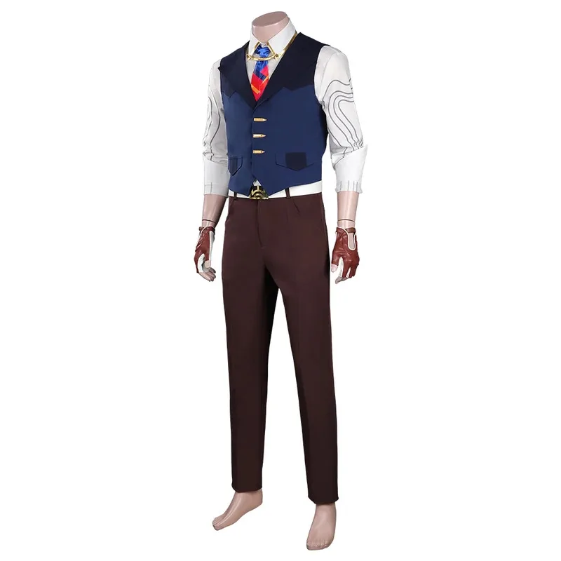 

COSda@Adult Chamber Uniform Cosplay Game VALORANT Men Costume Shirt Pants Vest Tie Outfits Halloween Carnival Party Roleplay Sui