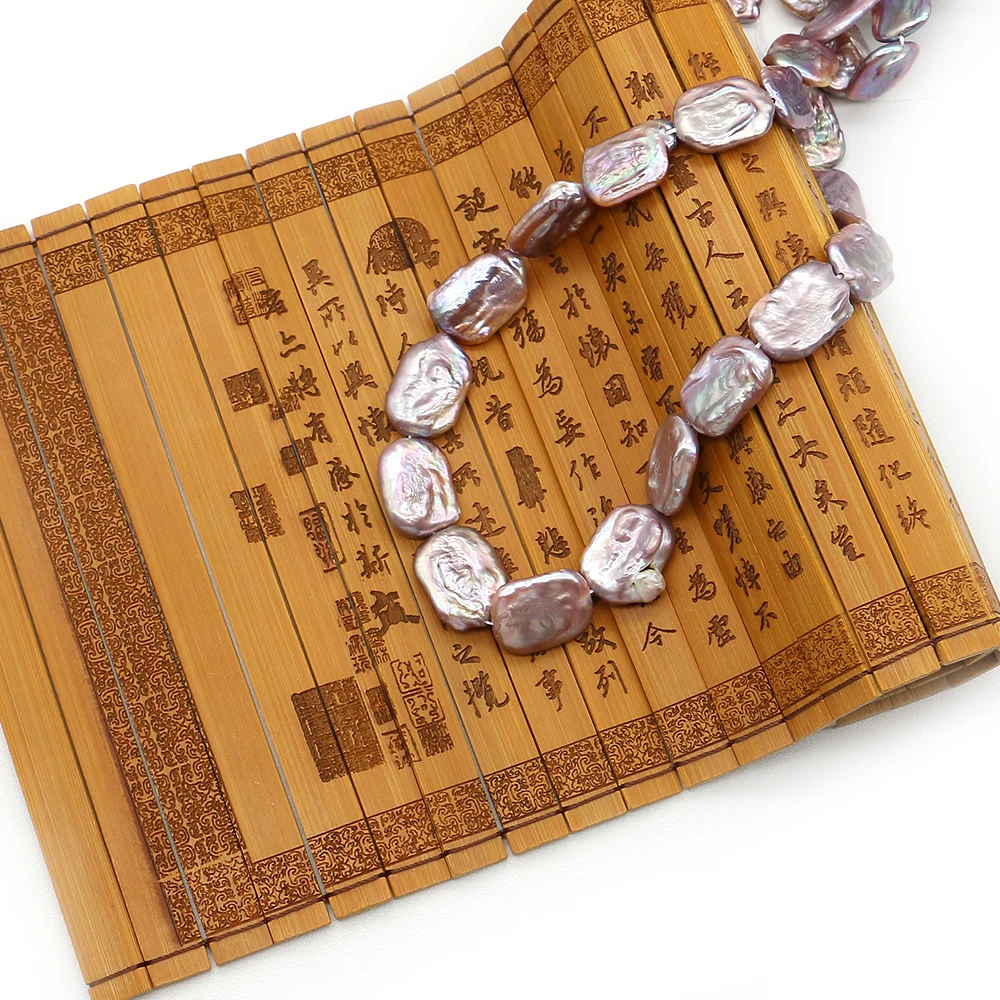 

Personalized Light Luxury Natural Freshwater Baroque Purple Square Straight-hole Loose Beads DIY Accessories Necklaces Jewelry