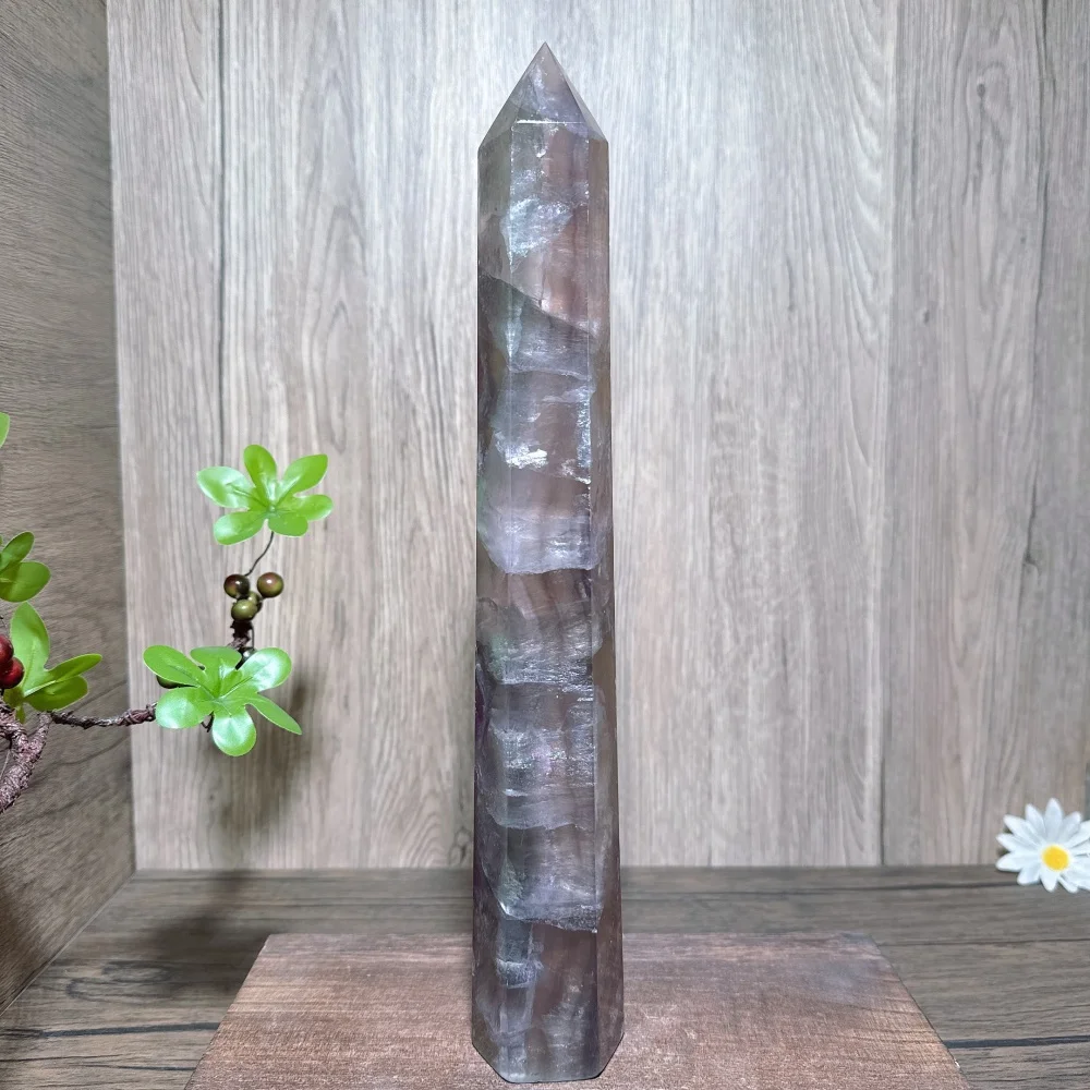 1PC Natural Unique Big Mica Fluorite Tower Rainbow Stone Healing Crystal Reiki Energy Magic Home Decor Ornament Gift