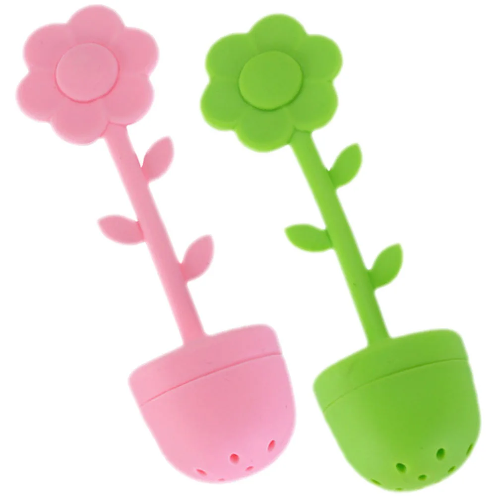 

2pcs Silicone Tea Strainer For Loose Leaf Flower Tea Infuser Brewing Gadget Gift Home Office Party Use Kitchen Bar Tool