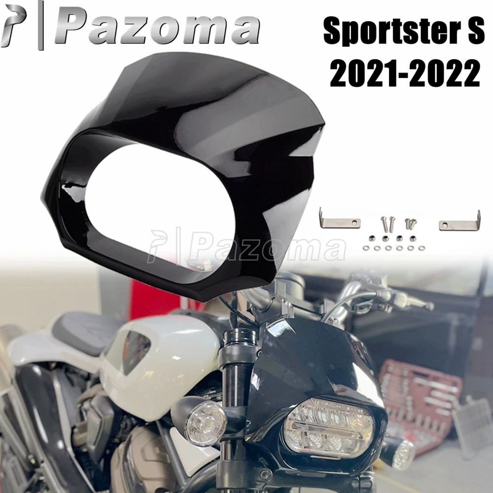 

PAZOMA Motorcycle Front Fairing Mask ABS Headlight Cover For Harley Sportster S 1250 RH 1250 RH1250S Headlamp Wind Shield 21-22