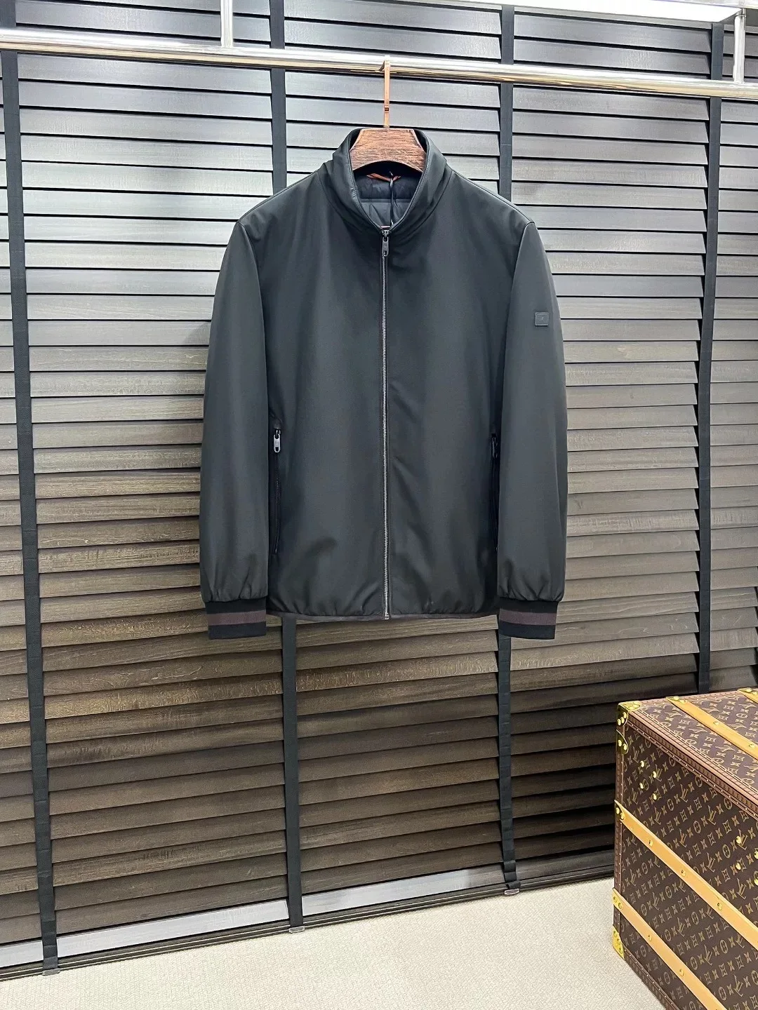 

Men's Faion Busin Casual down Jaet Stand Collar Lightweight Du Feather Coat Spring Autumn Stand Fit Pure Color