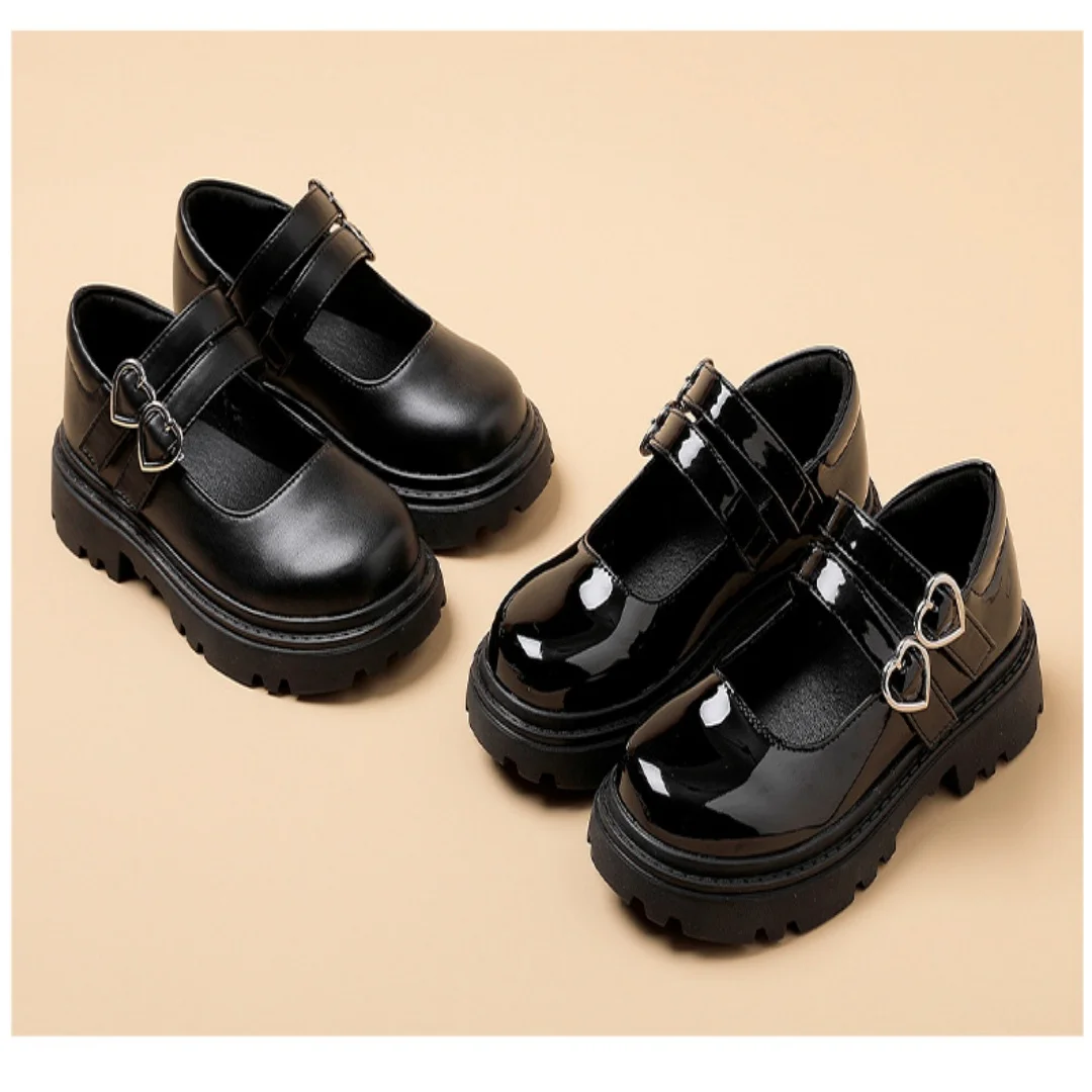 Kids'Casual Shoes PU Leather Buckle Fashion Autumn Shoes For Children Breathable Anti-slip Black Designer Shoes Size 26-37