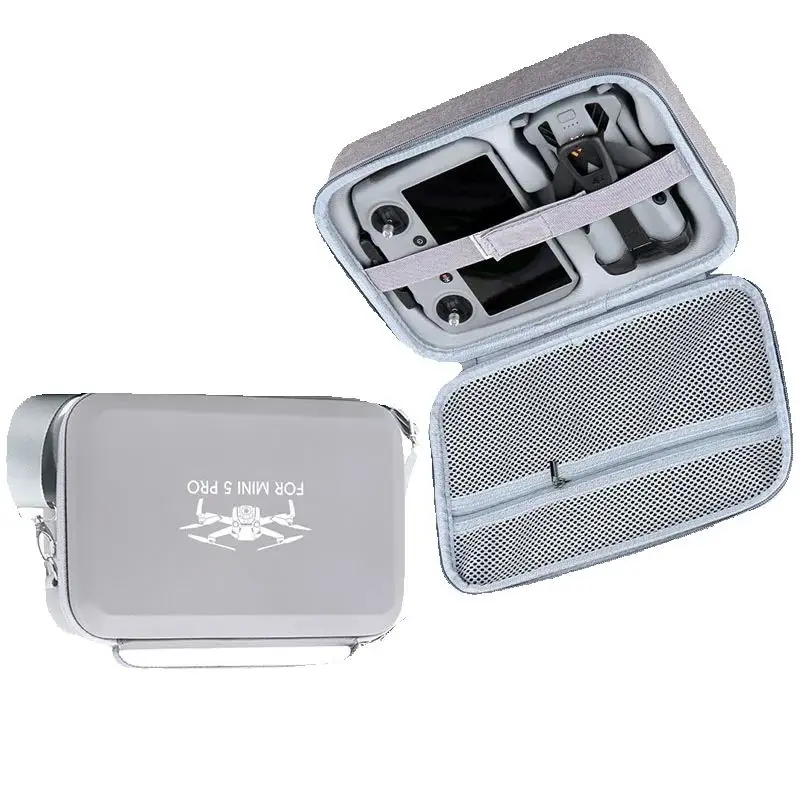 حقيبة تخزين PU مقاومة للصدمات لهاتف DJI MINI 5 PRO - حقيبة سفر مضادة للضغط، حقيبة تخزين ذات غلاف صلب