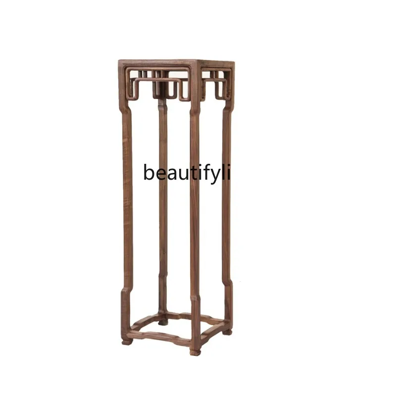 

Solid Wood Flower Stand Zen Flower Paint-Free Black Walnut Pot Storage Rack Ming-Style Incense Burner Rack Modern Furniture