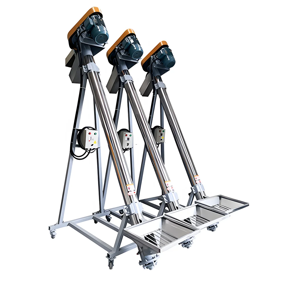 Máquina de alimentação automática personalizada do parafuso do alimentador do transportador do parafuso da funil de aço carbono do novo estilo para a planta da fabricação da pelota, alimentos