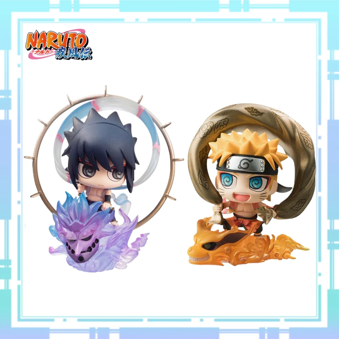 

Naruto Q Version Anime Figure Uchiha Sasuke Uzumaki Naruto Wind God, Thunder God Series Figures Collectible Decoration Model Toy
