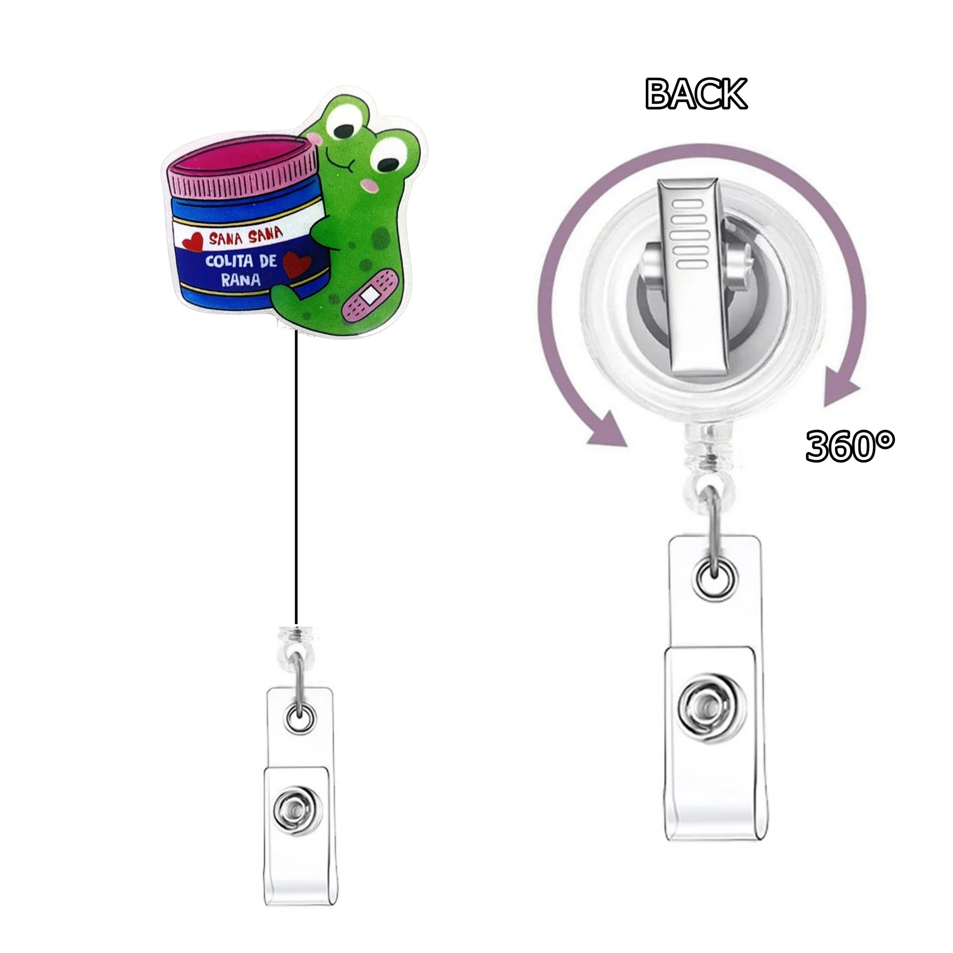 2026 New Arrival 1 Piece Funny Goose Bear Animal Retractable Nurse Badge Reel Anime Student Doctor ID Card Holder Alligator Clip