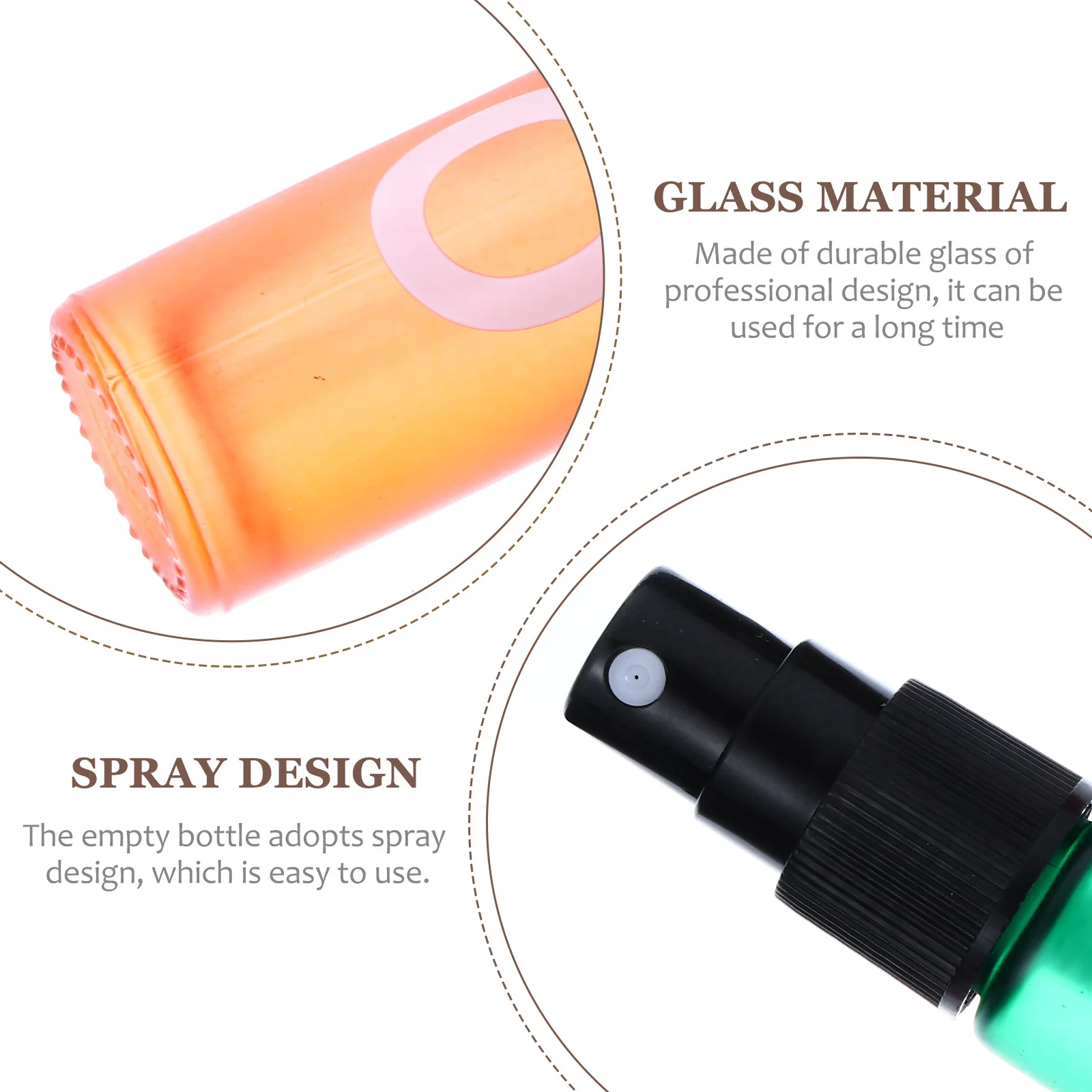 8 قطعة 10 مللي زجاجة زجاجية حاويات كروية دوارة محمولة للزيوت العطرية طقم سفر زجاجات كرة دوارة قابلة لإعادة الملء #3