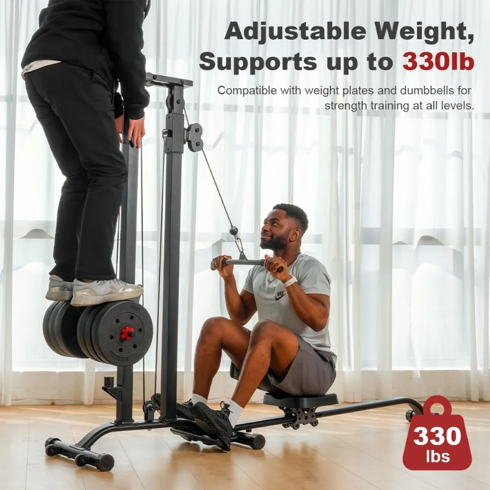 نظام صالة الألعاب الرياضية من TOUSAINS Home Cable: سعة وزن 330 رطلاً، مدرب مزدوج الوظائف مع آلة كروس آلة التجديف #3