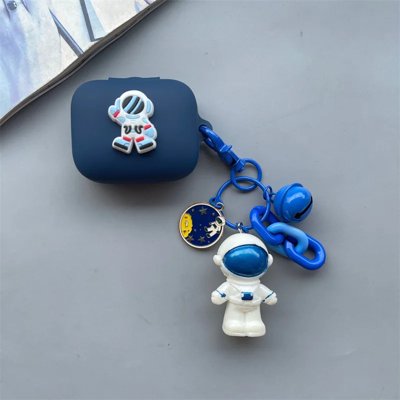 لطيف الكرتون رائد الفضاء سماعة واقية ل Shokz ، مفتوحة صالح لينة سماعة حماية غطاء مع قلادة جميلة ، كوكب