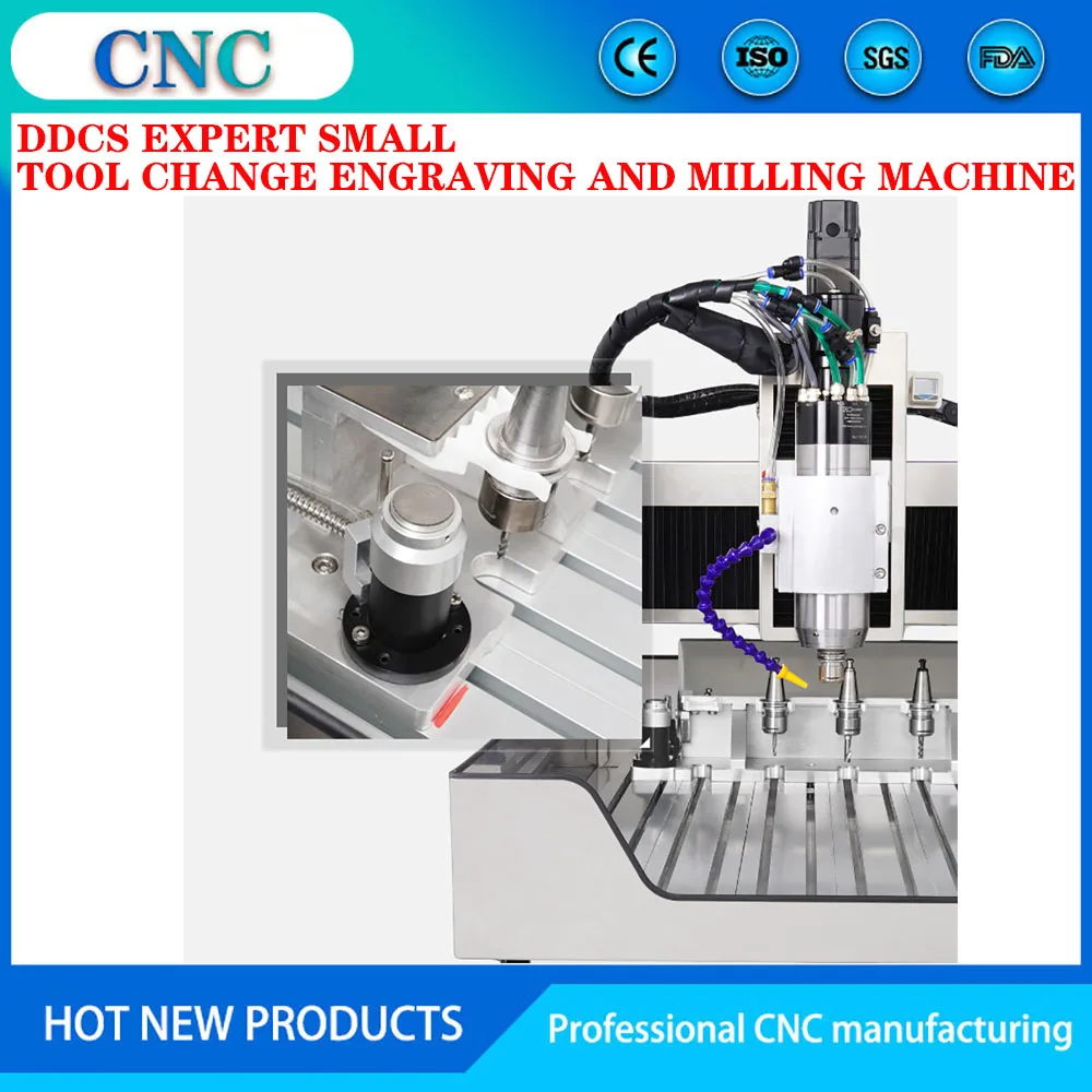 ddcs-expert CNC 3AXIS engraving machine small automatic tool change precision engraving machine processing with knife library