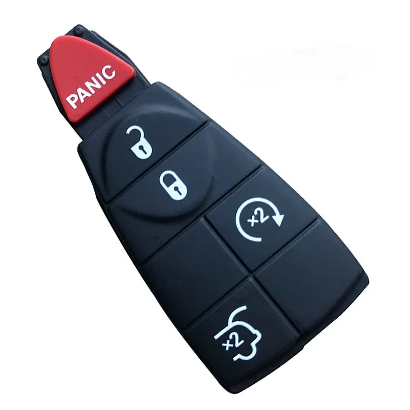 New REPLACEMENT Rubber Key Button Pads Smart Remote Key Housing Fobik Case Button Keyless Entry Fob for Dodge For Chrysler