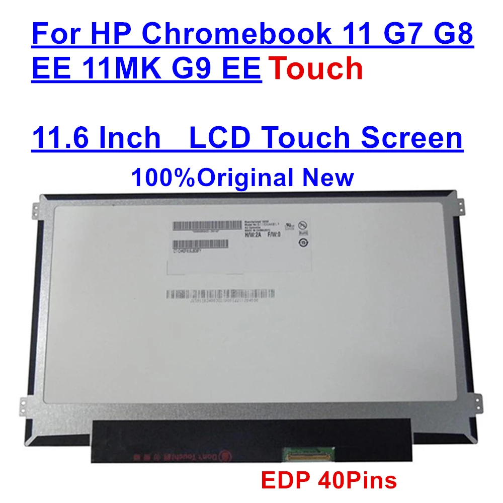 

B116XAK01.1 B116XAK01.2 для HP Chromebook 11 G7 G8 EE 11MK G9 EE 40Pin HD 1366x768 Замена сенсорного ЖК-дисплея