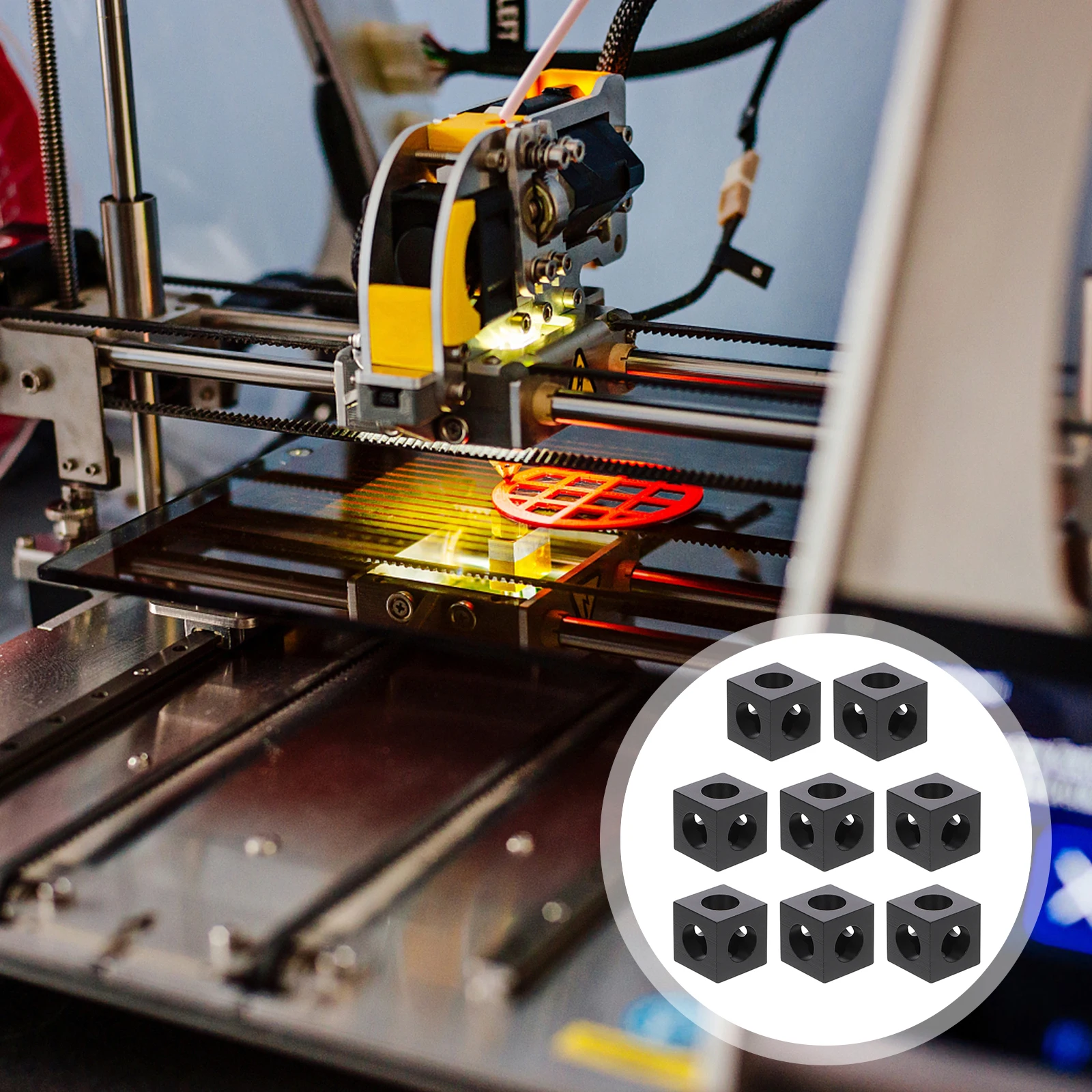 

8 Pcs 2020 Series Aluminum Extrusion Connectors Corner Brackets Profiles Accessories Wear Resistance 3D Printers CNC Routers