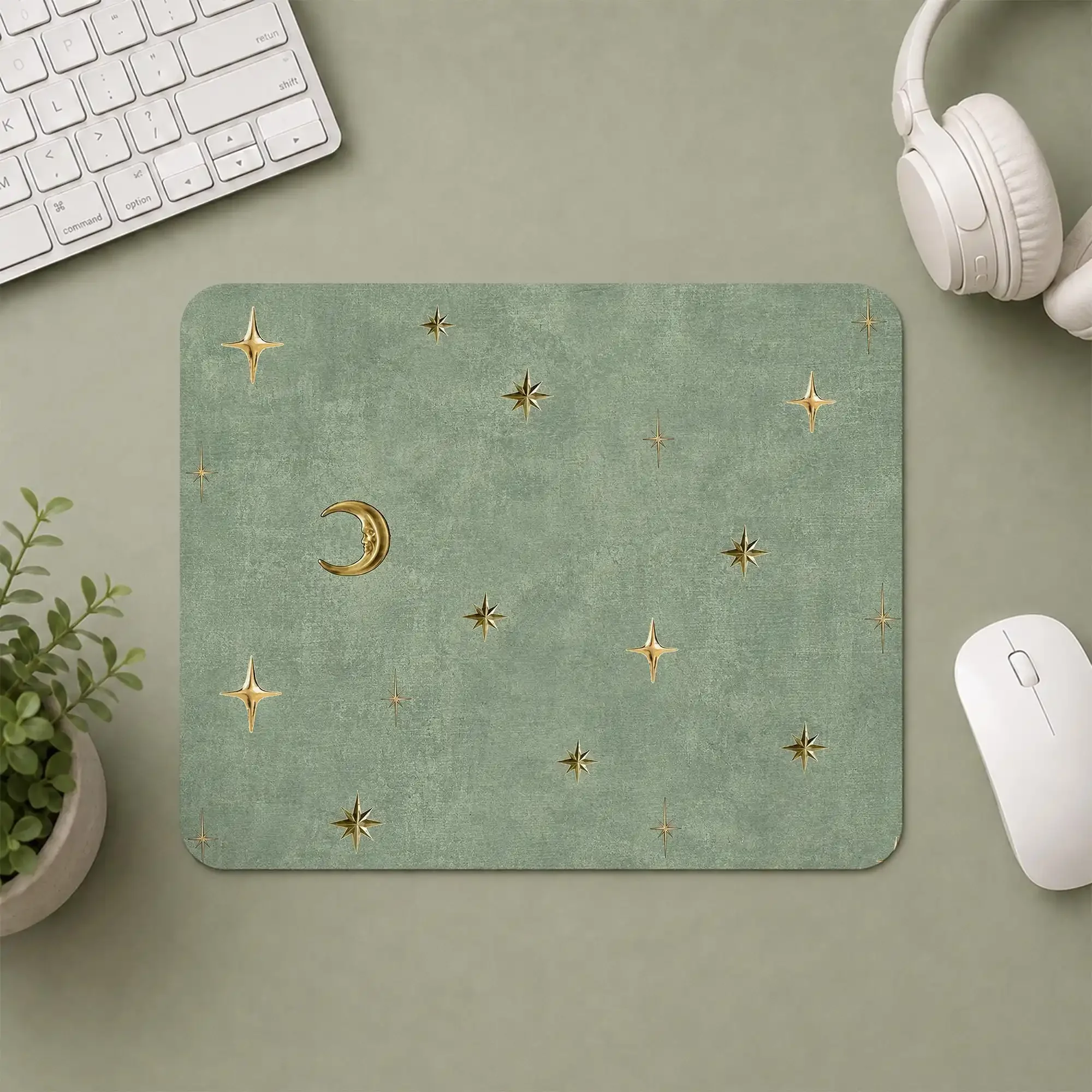 Celestial Moon Small Mouse Pad Office Desk Mat Computer Mousepad Work From Home Accessory Laptop Decor Desk Setup Mouse Mat