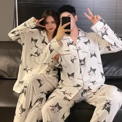 50% OFF Kulomie Couple Pajamas Autumn New Cotton Cartoon Loose Cardigan Casual Men's Women's Pajamas Sanrio Homewear Set