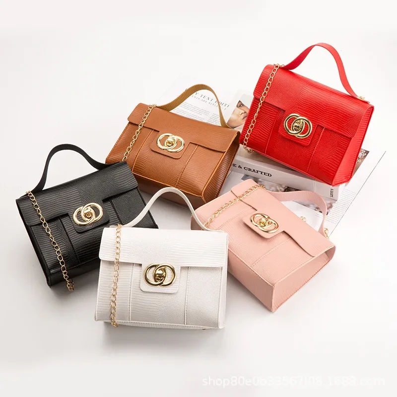 Foreign trade small bag women's hand bag2024 Korean version fashion bag lizard pattern portable square bag