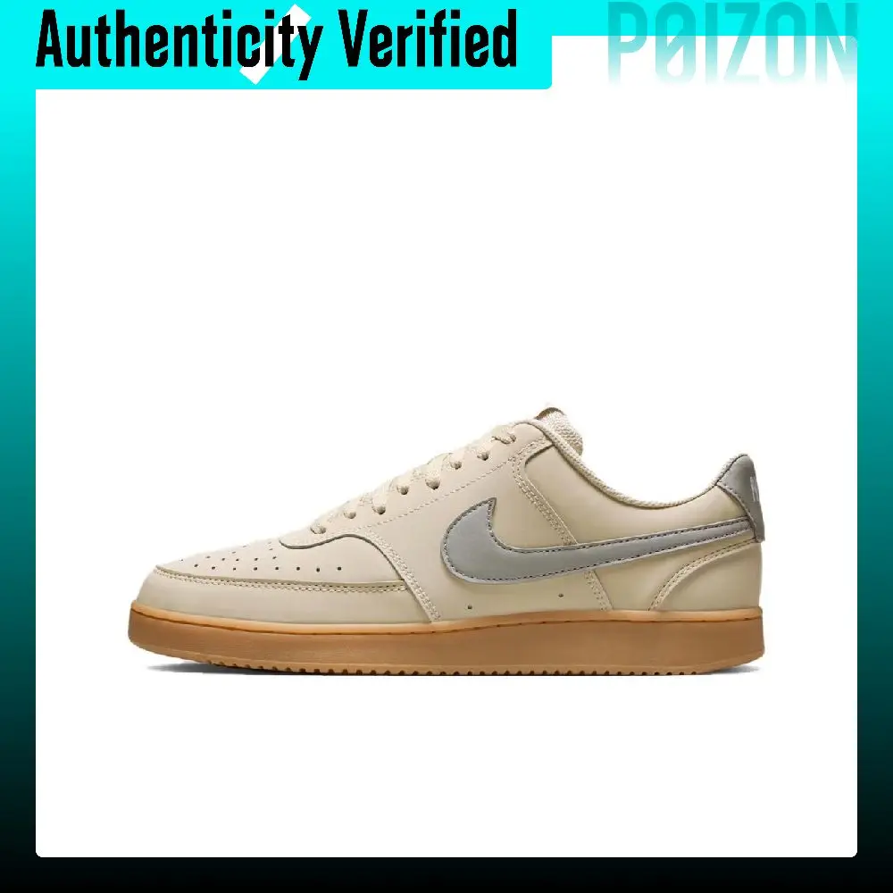 Nike Court Vision Low Leather Low top Skateboard Shoes Men's Light Brown HV8139-200
