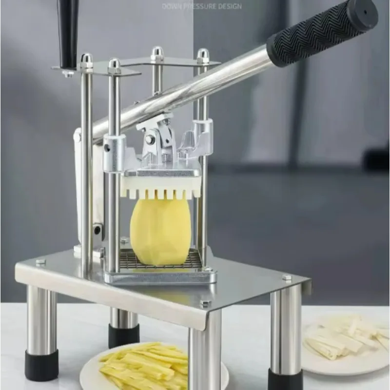 Stainless Steel Manual French Fry Cutter 13mm Grid Blade Commercial Hand Press Potato Vegetable Strip Cutting Machine