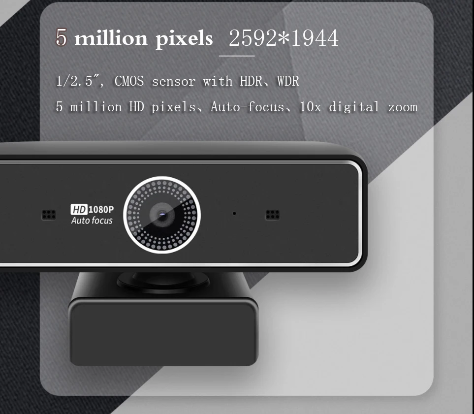 Multi Compatible 4k Webcam with Automatic HD Light for Online Conference Multifunctional Camera for Computer