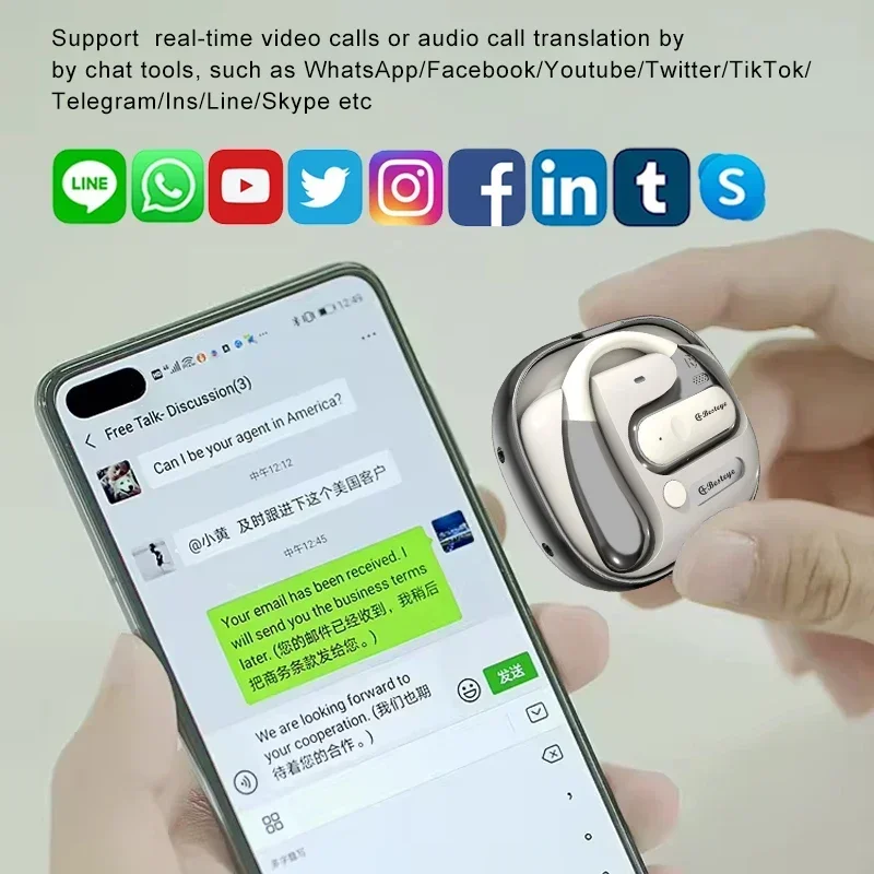 مترجم جديد 138 لغة في الوقت الحقيقي جهاز ترجمة صوتي فوري ثنائي الاتجاه عبر الإنترنت/غير متصل بحرية مترجم #3