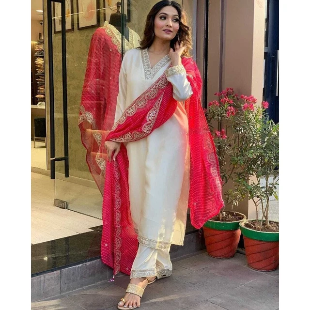 Salwar Suit Kurti Indian Women Kurta Pant Dupatta Set Dress AliExpress