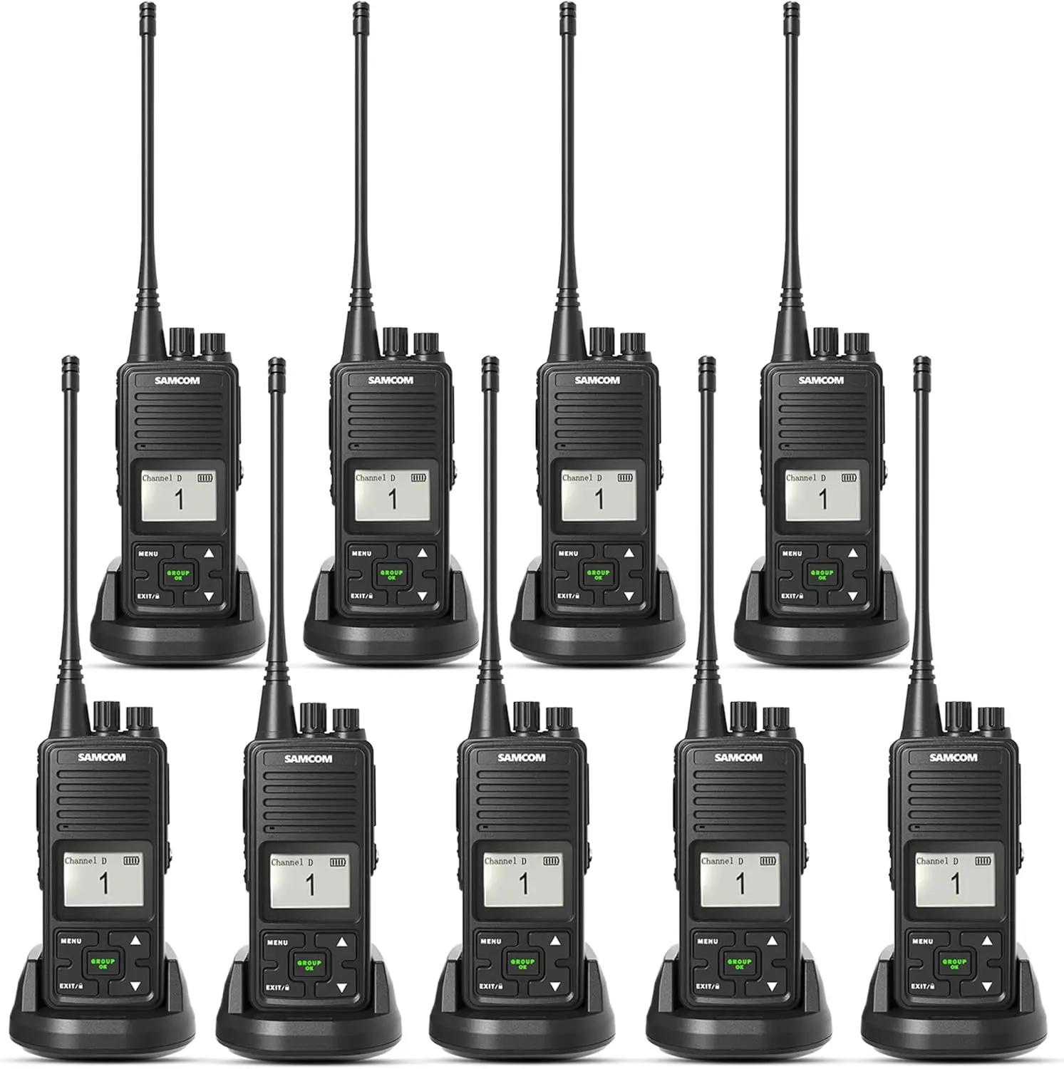 Long Range Two Way Radios 3000mAh High Power 2 Way Radios Rechargeable, 2 Watts UHF Walkie Talkies for Adults with Earpie