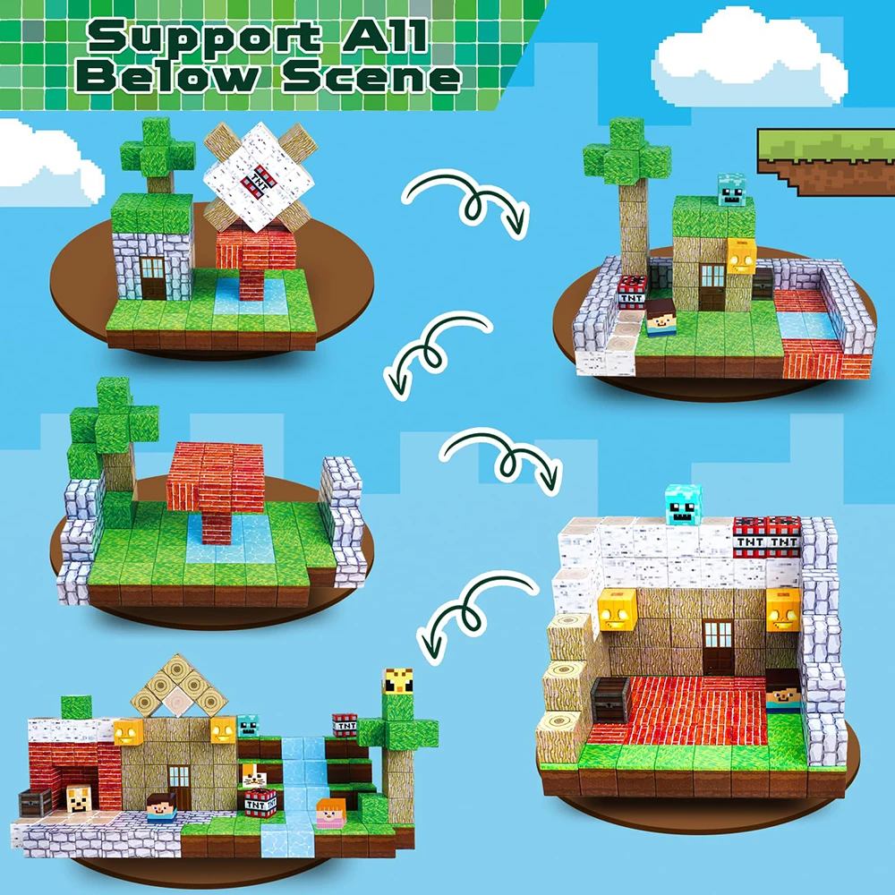 Magnetic Building Blocks Magnet Cube Set For Kid Diy Model Children Stem Best Montessori Sensory Toy