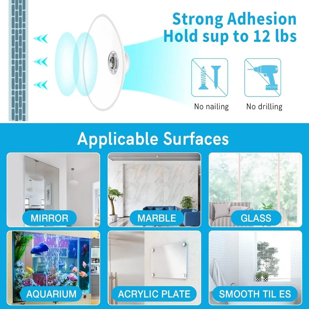 12 by 5 Inch Acrylic Window Plant Shelf Set with Suction Cups and Load Bearing Legs for Bathroom Balcony Plants
