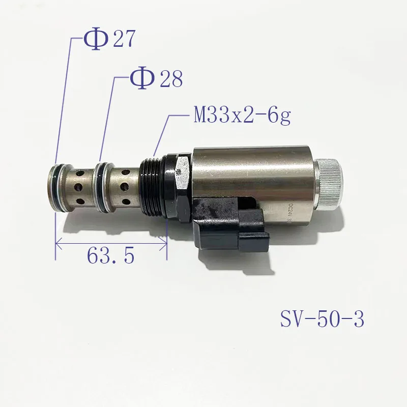 Two position three-way hydraulic threaded plug-in reversing solenoid valve SV-50-3/SV-50-3A