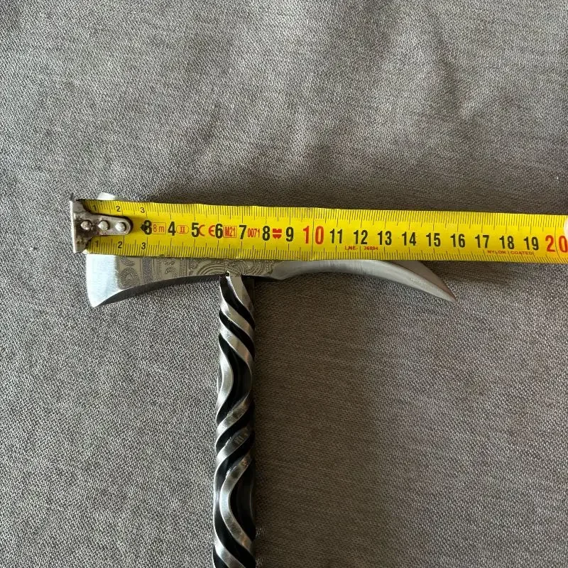 فأس ملتوية يدويًا متكامل للدفاع عن النفس متعدد الوظائف للتخييم في الهواء الطلق، فأس مخيم #4