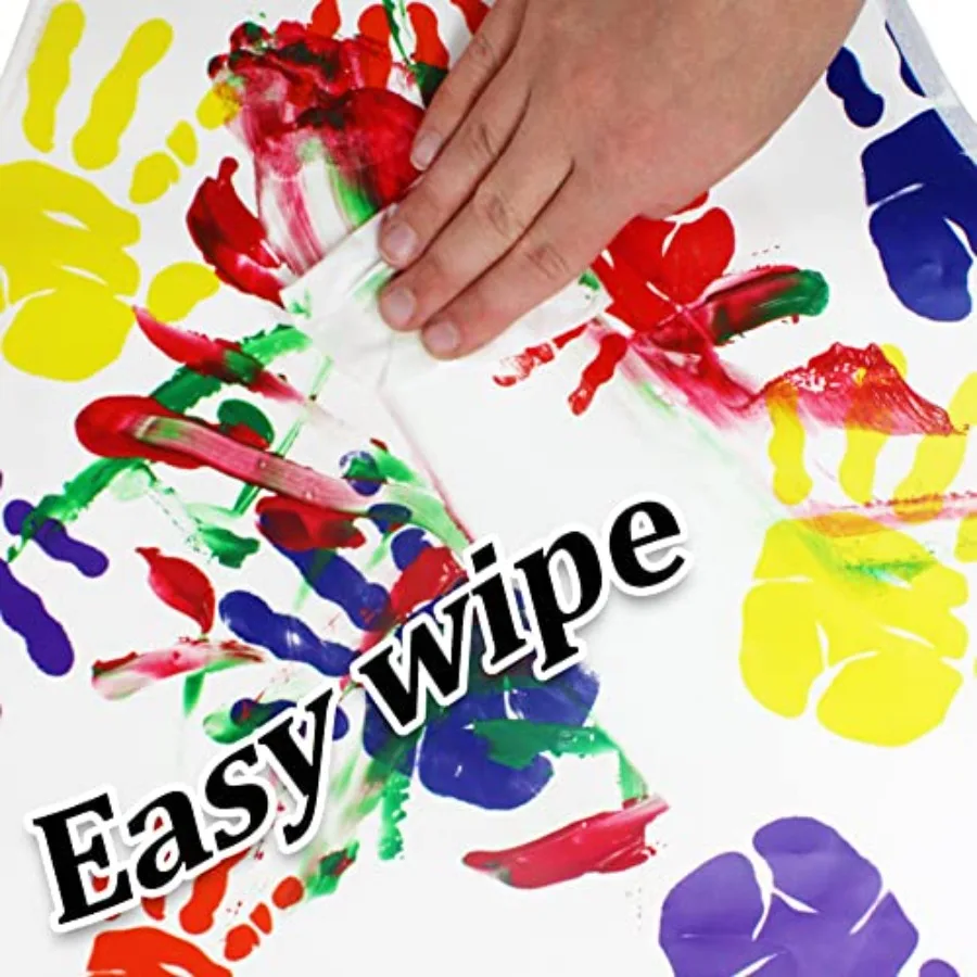 مآزر الرسم s مقاوم للماء الفنان ساحة الطلاء لسهولة مسح الفنان المئزر قابلة لإعادة الاستخدام الفن المئزر الفينيل المئزر للرعاية النهارية للفئة الفنية #4