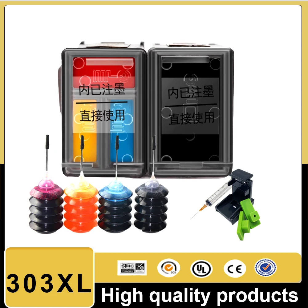 

303XL Ink Cartridge Compatible for HP 303 HP303 HP303xl Envy Photo 6220 6222 6230 6232 6252 6255 6234 7130 7134 7830 Printer