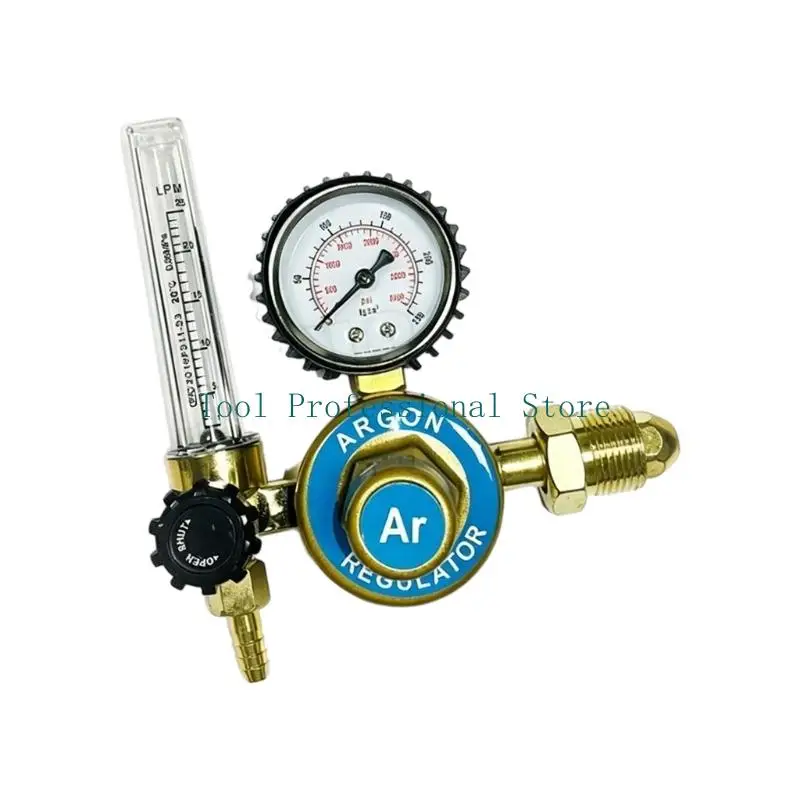 

57QF Double Display Gas Regulator And Flows Meter For TIG Welding Machines 0~4000PSI Pressure Monitoring CGA580 Compatible