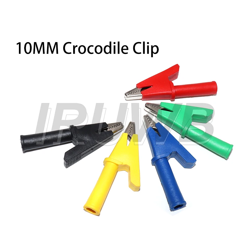 5PCS For Banana Plug Or Welding Pure Copper Insulated Test Alligator Clip 10MM Opening With 4MM Jack Safety Crocodile Clamps