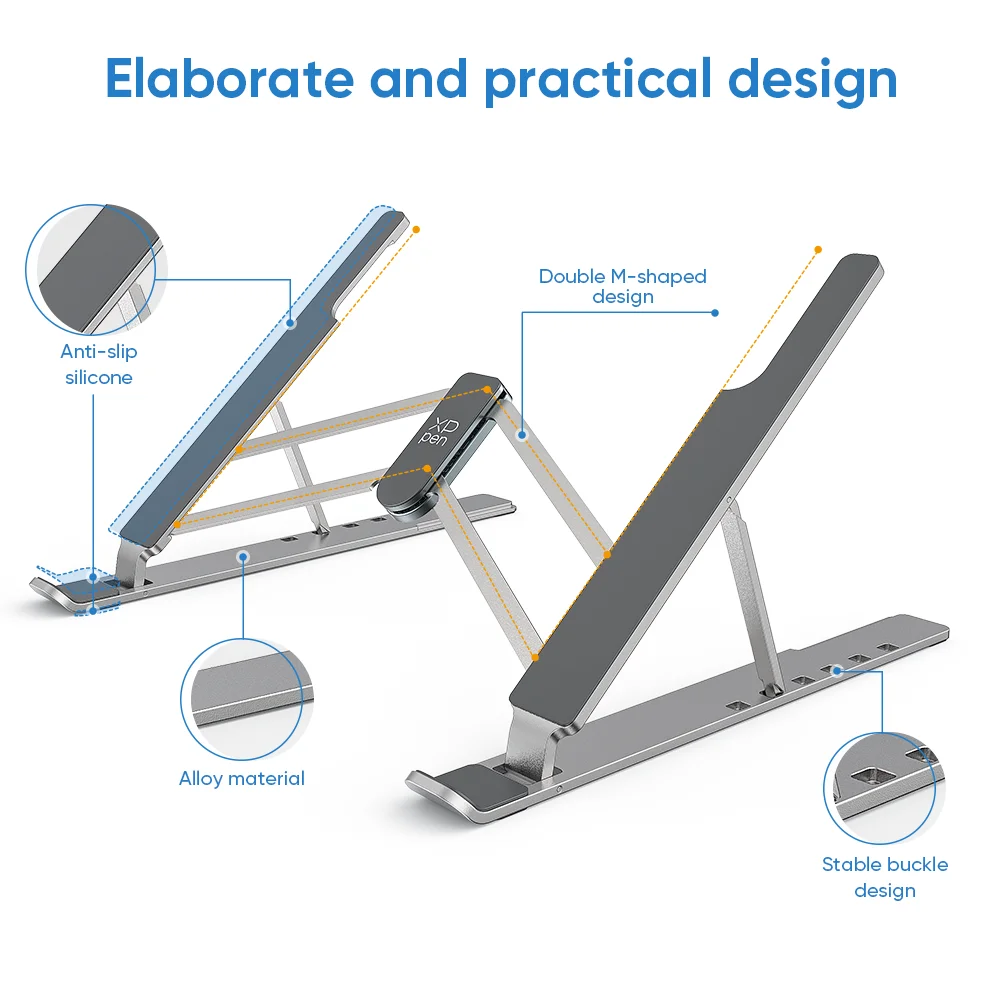 XPPen ACS05 Multifunctional Metal Drawing Bracket Pen Display Portable Stand for 12-16 Inch Models Artist 12 2nd Gen