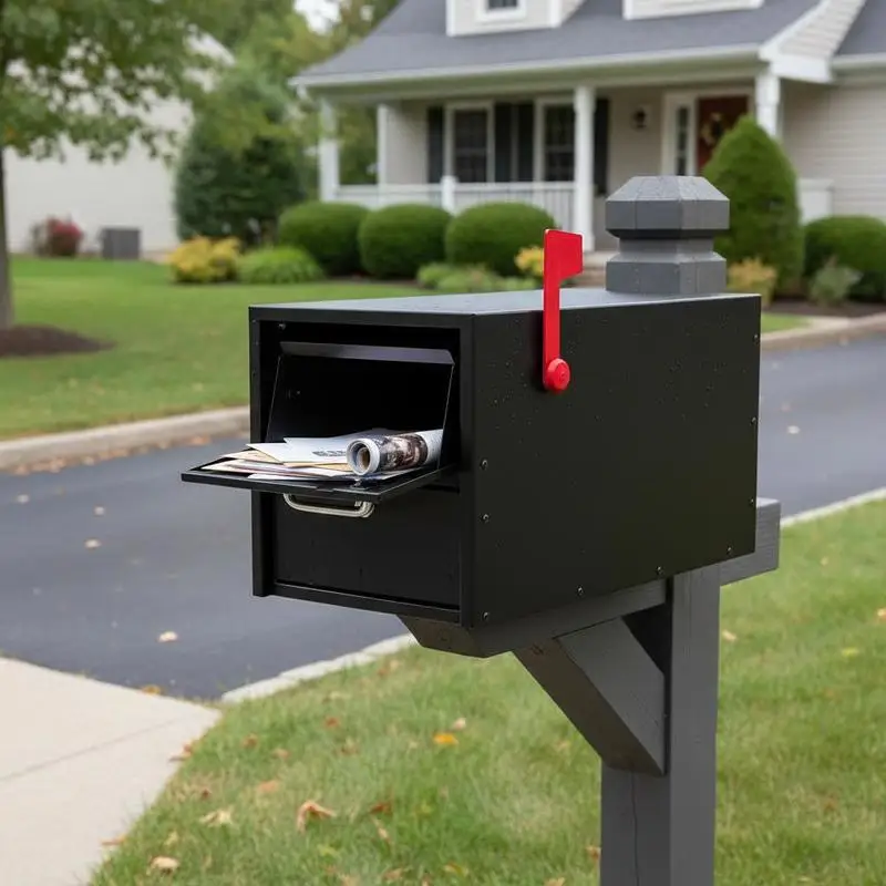 

Locking Letter Box 21.06 x 10.63 x 11.22 in For House Yard Porch, Anti-Pry Anti-Theft Magnetic Door Heavy Duty Metal Construction